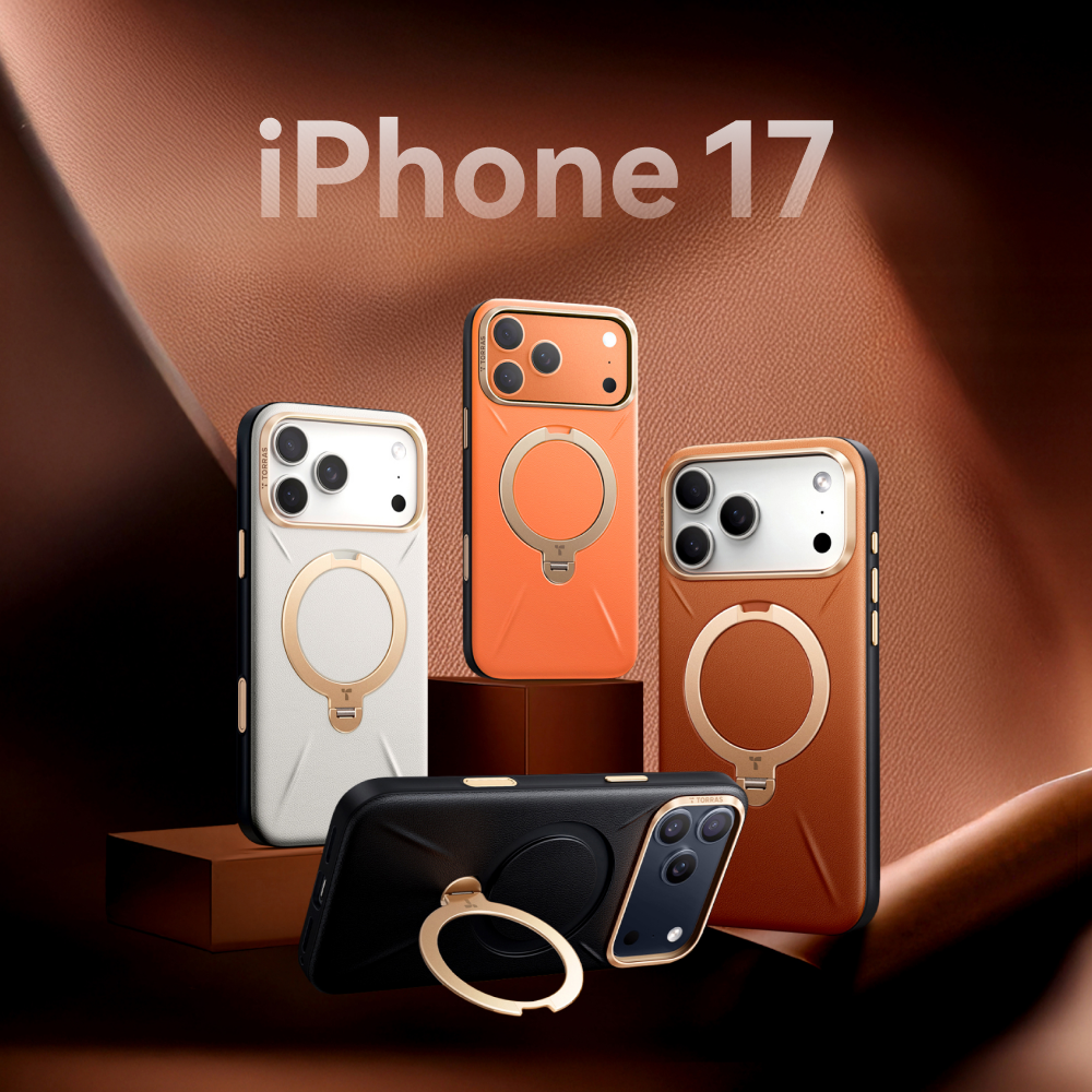 Ostand Spin VegSkin Magnetic 相機按鍵旋轉支架皮革防摔手機殼 iPhone 17系列
