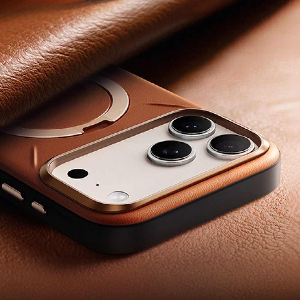 Ostand Spin VegSkin Magnetic 相機按鍵旋轉支架皮革防摔手機殼 iPhone 17系列