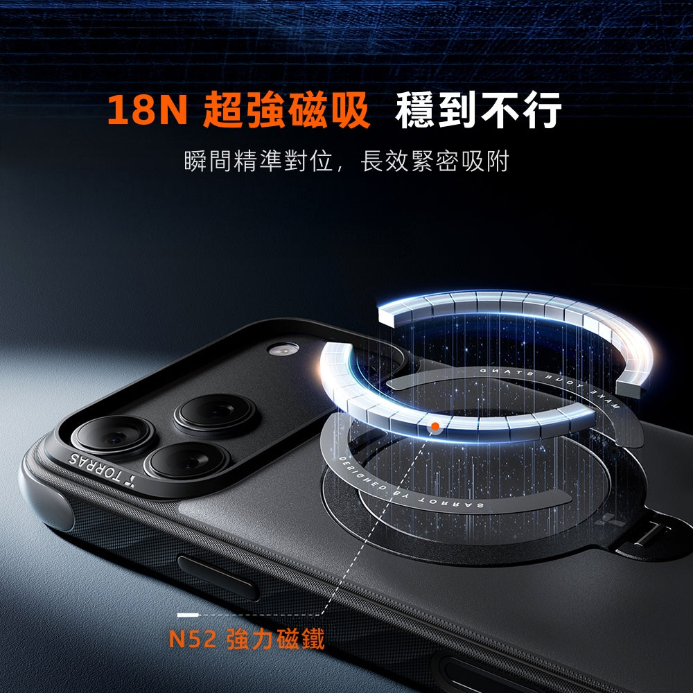 Ostand Q3 Rugg 撞色四象限 旋轉支架手機殼 iPhone 18 Pro 系列