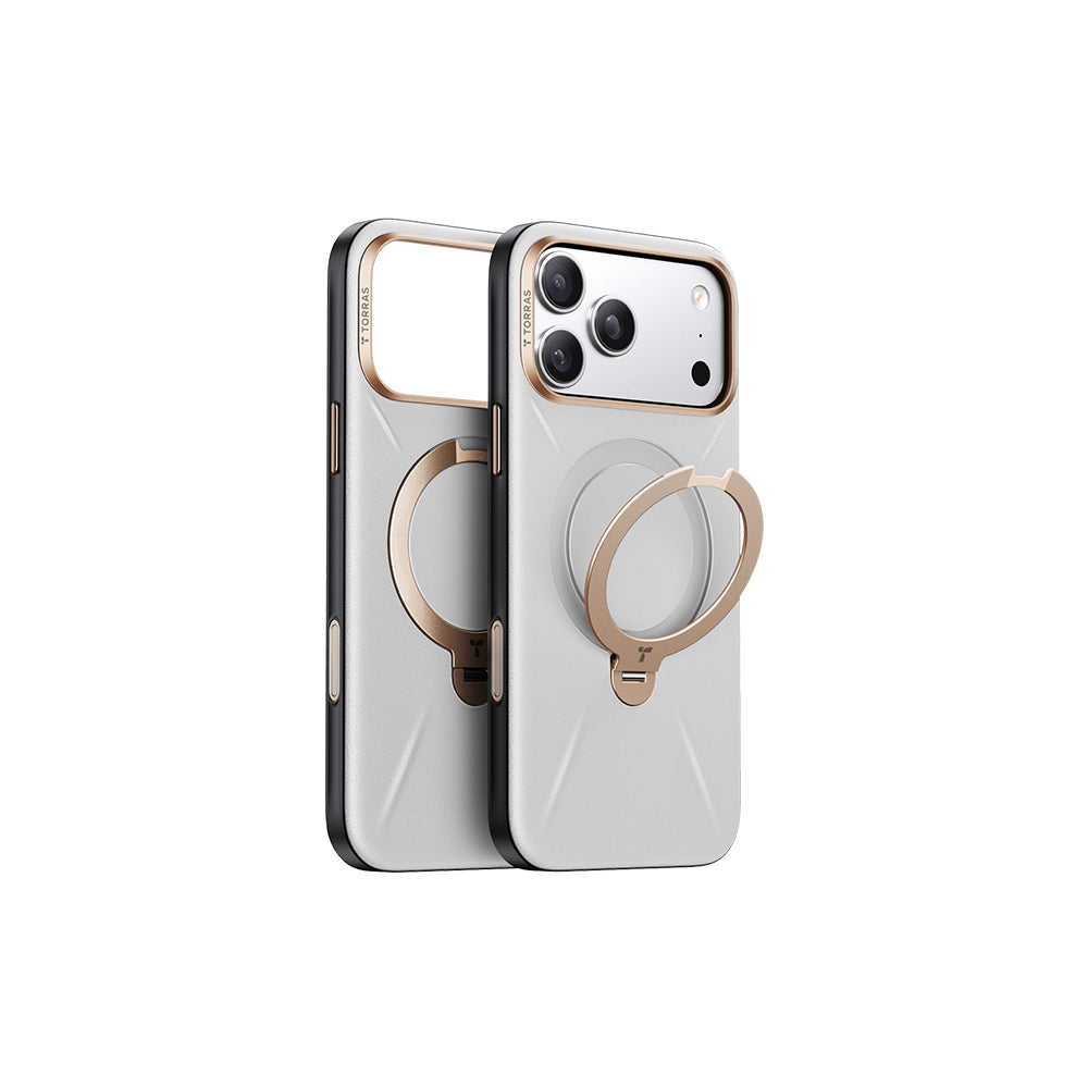 Ostand Spin VegSkin Magnetic 相機按鍵旋轉支架皮革防摔手機殼 iPhone 17系列