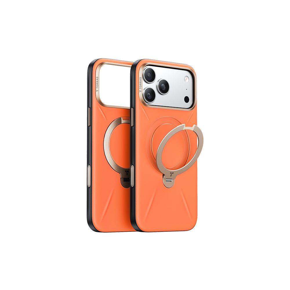 Ostand Spin VegSkin Magnetic 相機按鍵旋轉支架皮革防摔手機殼 iPhone 17系列