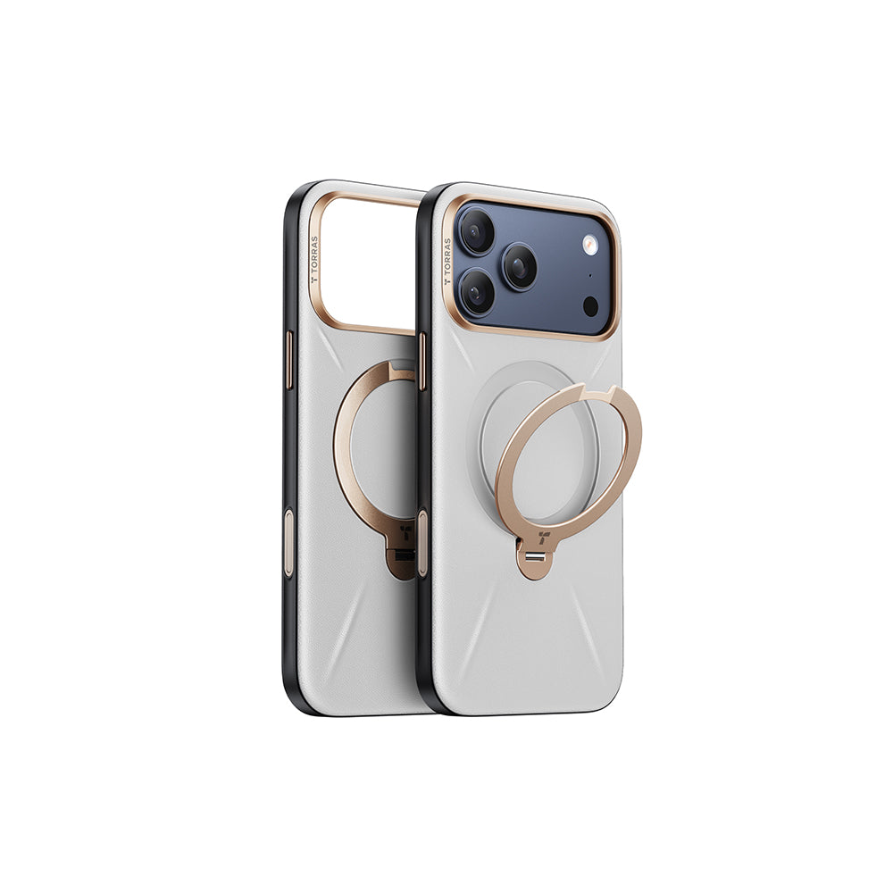 Ostand Spin VegSkin Magnetic 相機按鍵旋轉支架皮革防摔手機殼 iPhone 17系列