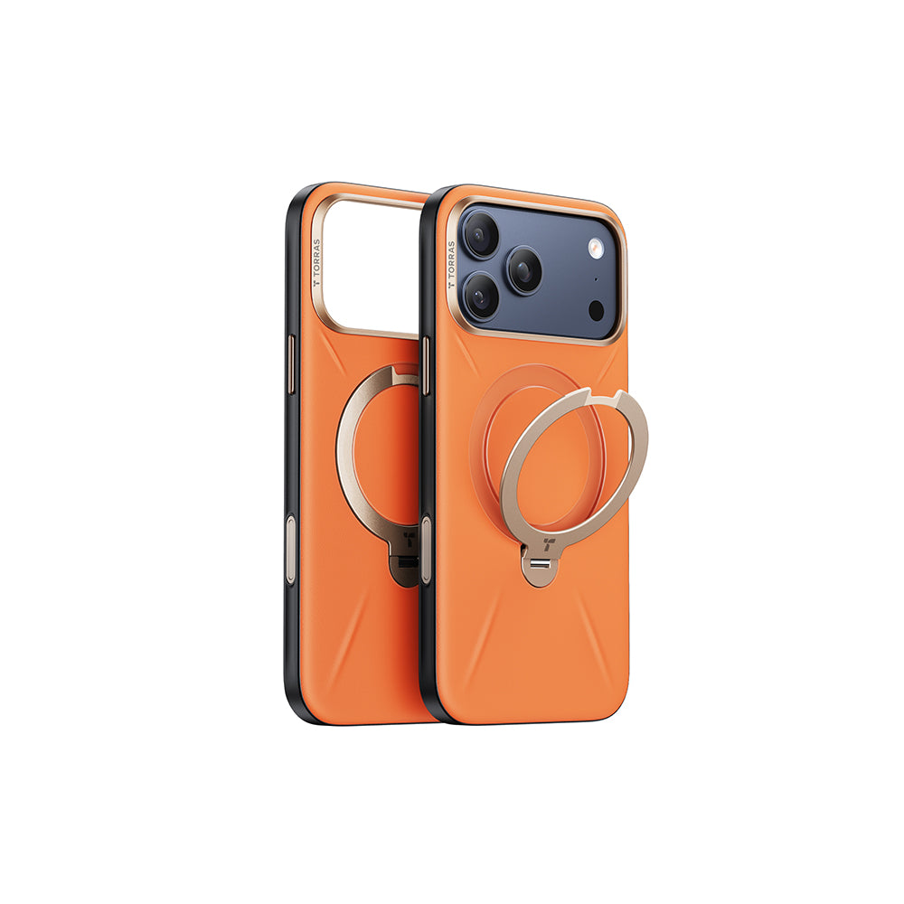 Ostand Spin VegSkin Magnetic 相機按鍵旋轉支架皮革防摔手機殼 iPhone 17系列